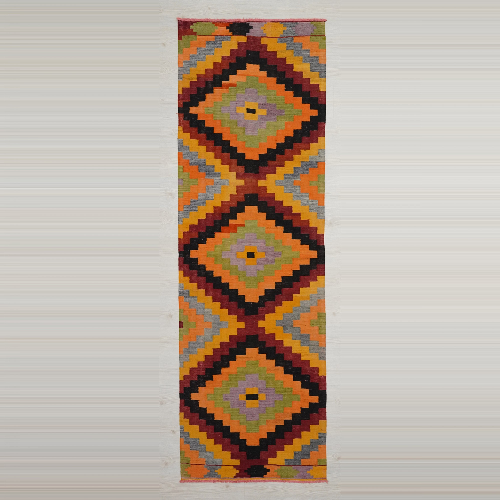 3x10 Orange Turkish Adana Kilim Rug Runner. 97,304 - Turkish Rug Runner
