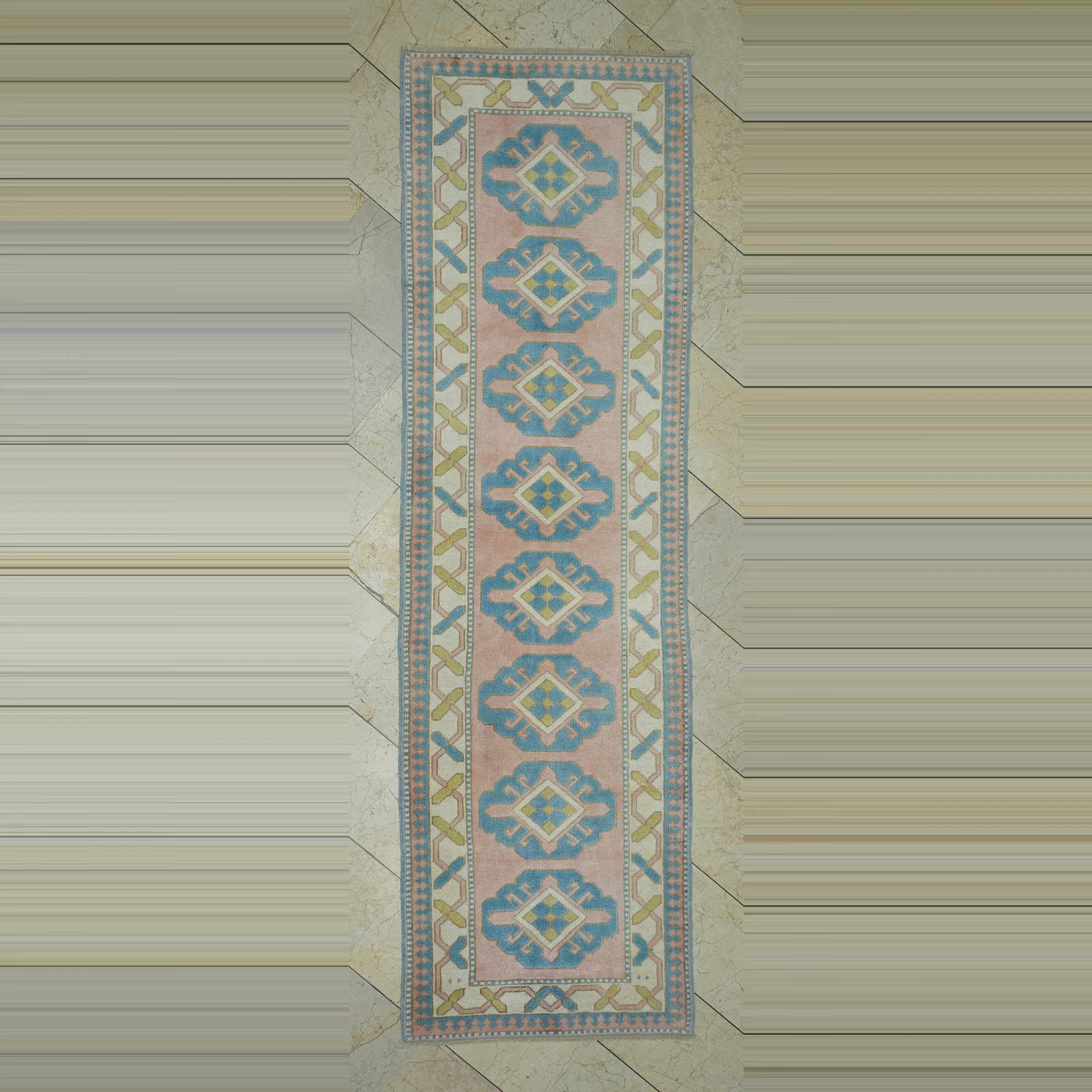 3x10 Salmon Pink Wool Oushak Rug Runner. 87,300 - Turkish Rug Runner