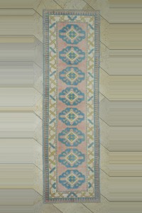 Turkish Rug Runner 3x10 Salmon Pink Wool Oushak Rug Runner. 87,300