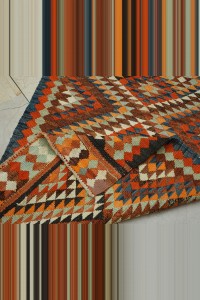 3x10 Turkish Kilim Rug Runner. 93x305 - Turkish Rug Runner $i