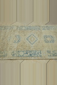 3x10 Vintage Blue Beige Persian Rug Runner 100,310 - Turkish Rug Runner $i
