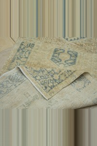 3x10 Vintage Blue Beige Persian Rug Runner 100,310 - Turkish Rug Runner $i