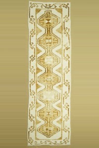 Turkish Rug Runner 3x11,5 Natural Brown And White Carpet Rug Runner 98,349