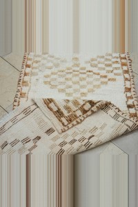 3x11 Brown White Soft Wool Turkish Rug Runner 88,343 - Turkish Rug Runner $i