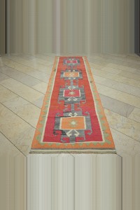 3x11 Flat Woven Wool Turkish Kilim Rug Runner 90,329 - Turkish Rug Runner $i