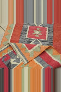 3x11 Flat Woven Wool Turkish Kilim Rug Runner 90,329 - Turkish Rug Runner $i