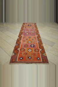 3x11 Kitchen Decor Wool Kilim Rug Runner 103,352 - Turkish Rug Runner $i
