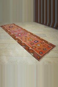 3x11 Kitchen Decor Wool Kilim Rug Runner 103,352 - Turkish Rug Runner $i