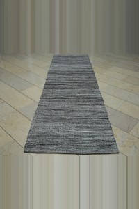 3x11 Natural Gray Flat Woven Kilim Rug Runner 94,322 - Turkish Rug Runner $i