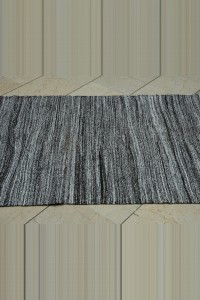 3x11 Natural Gray Flat Woven Kilim Rug Runner 94,322 - Turkish Rug Runner $i