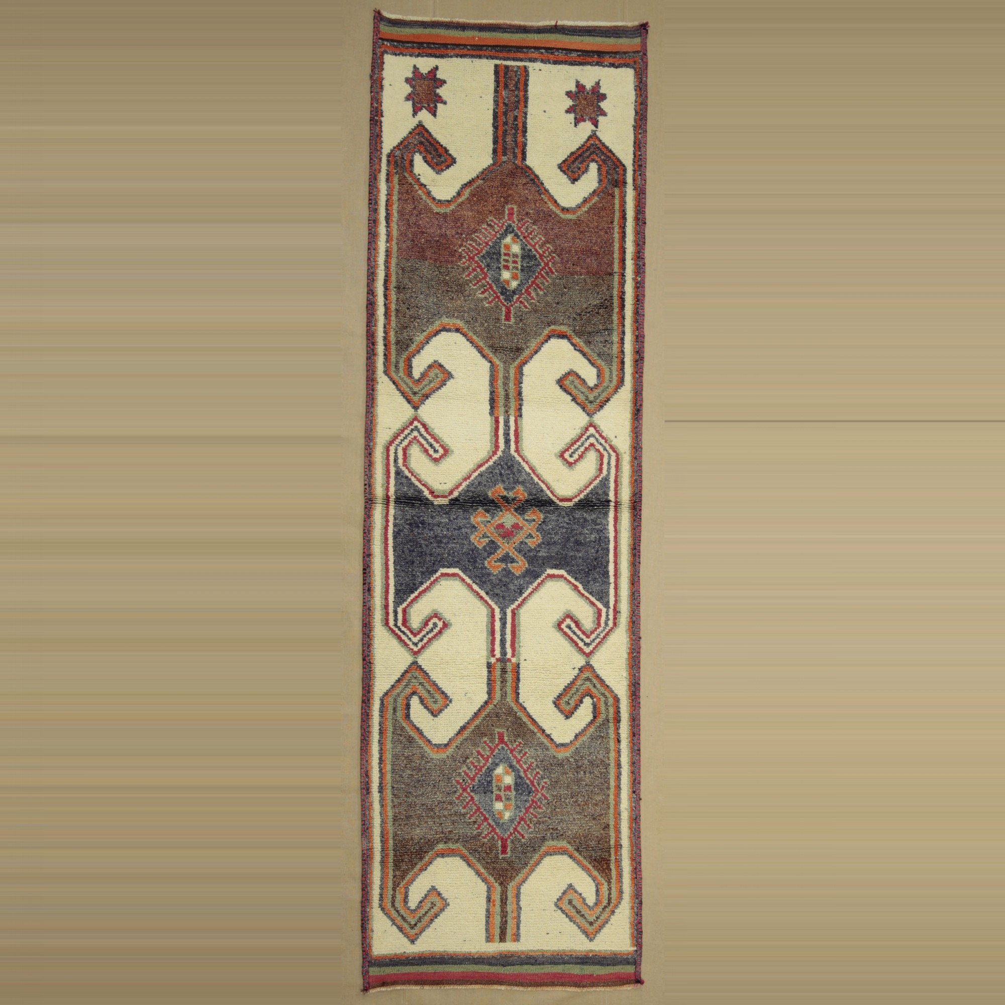 3x11 Wool Ethnic Pattern Rug Runner. 97,336 - Turkish Rug Runner
