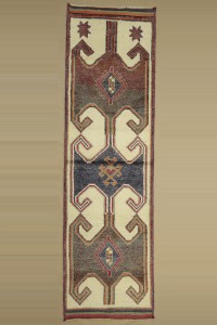 3x11 Wool Ethnic Pattern Rug Runner. 97,336 - Turkish Rug Runner  $i