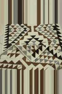 3x12 Natural Colors Wool Kilim Rug Runner 87,358 - Turkish Rug Runner $i