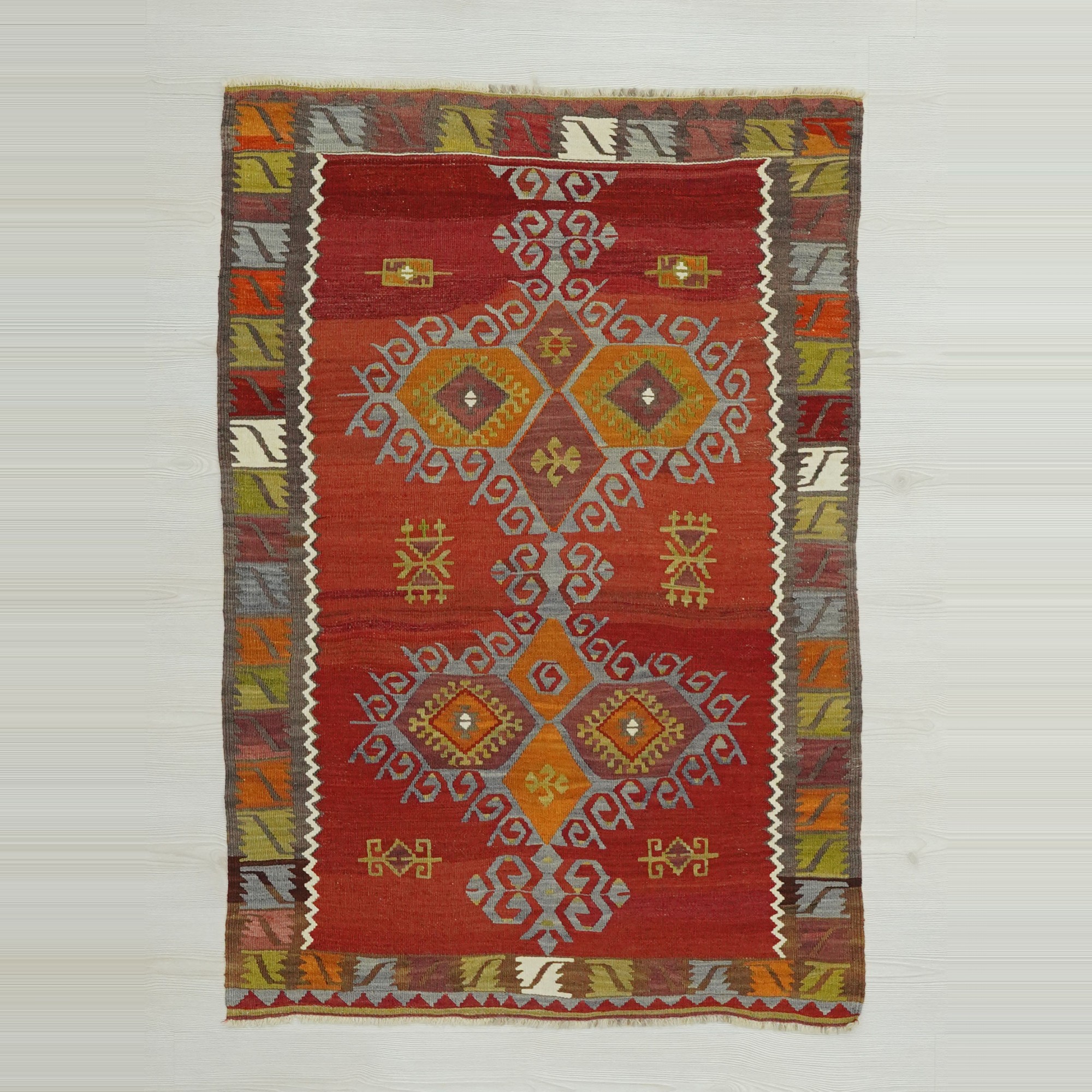 3x5 Beautiful Afyon Emirdag Kilim Rug 100,145 - Turkish Kilim Rug