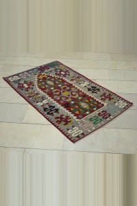 3x5 Old Turkish Kilim Rug 89,144 - Turkish Kilim Rug $i