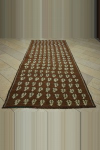 4.6x10 Abstract Brown Antique Kars Carpet Rug 140,305 - Turkish Carpet Rug  $i