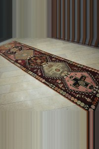 4.6x17 Stairs Decor Long Kars Kilim Rug Runner 140,526 - Turkish Rug Runner $i