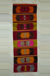 4x11 Colorful Old Cappadocia Kilim Rug 123,343 - Turkish Kilim Rug $i