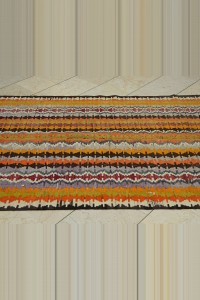 4x11 Old Flat Weave Afyon Kilim Rug 130,324 - Turkish Kilim Rug  $i