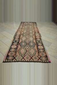 4x12 Old Kurdish Kars Kilim Rug Runner. 125,368 - Turkish Rug Runner $i