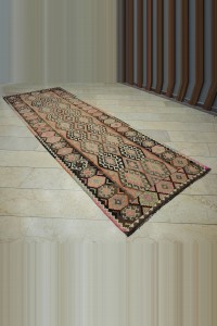 4x12 Old Kurdish Kars Kilim Rug Runner. 125,368 - Turkish Rug Runner $i