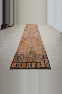 4x14 Beautiful Antique Kars Kilim Rug 116,429 - Turkish Kilim Rug  $i