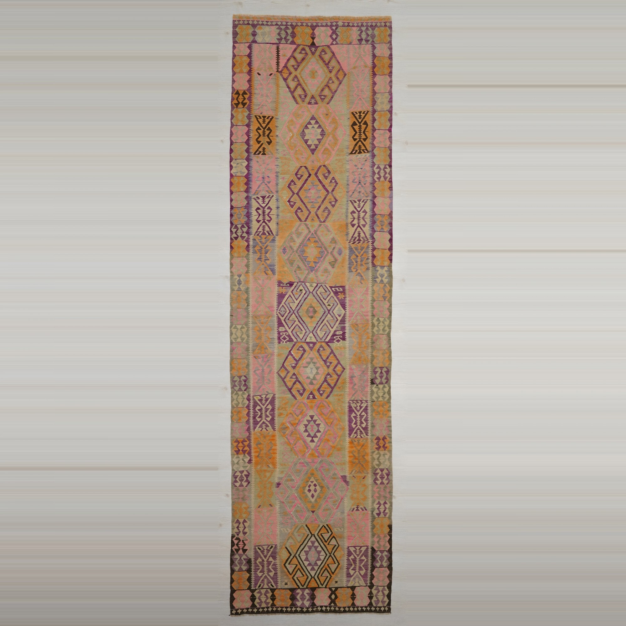 4x14 Beautiful Antique Kars Kilim Rug 116,429 - Turkish Kilim Rug