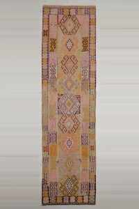 Turkish Kilim Rug 4x14 Beautiful Antique Kars Kilim Rug 116,429