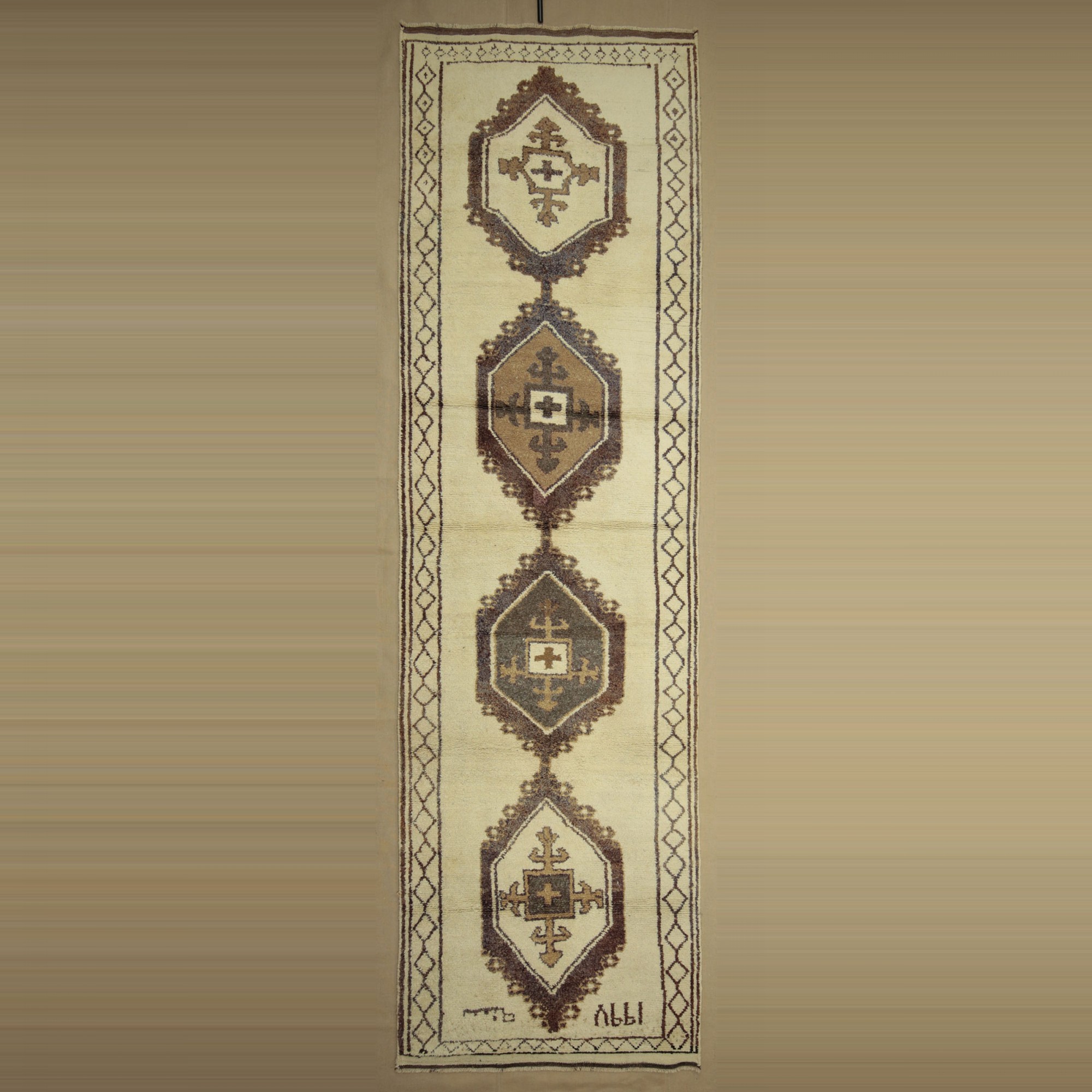 4x14 Wool Herki Rug Runner. 122,425 - Turkish Rug Runner
