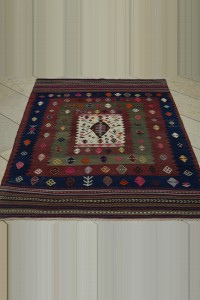 4x5 Sun Faded Balikkesir Kilim Rug 120,165 - Turkish Kilim Rug  $i