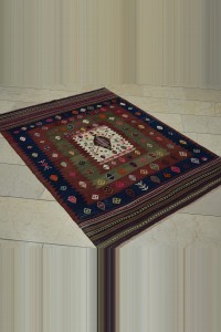 4x5 Sun Faded Balikkesir Kilim Rug 120,165 - Turkish Kilim Rug  $i