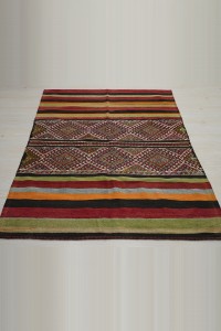 4x6 Embroidered Sivas Cuval Kilim Rug 130,167 - Turkish Kilim Rug  $i
