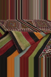 4x6 Embroidered Sivas Cuval Kilim Rug 130,167 - Turkish Kilim Rug  $i