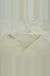 4x6 Plain Cream Color Siirt Blanket Kilim Rug 123,185 - Turkish Natural Rug  $i