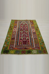 4x6 Tree Of Life Pattern Turkish Kilim Rug. 114,174 - Turkish Kilim Rug  $i