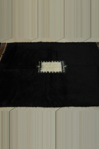 4x7 Black And White Siirt Blanket Kilim Rug 134,200 - Turkish Natural Rug  $i