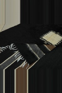 4x7 Black And White Siirt Blanket Kilim Rug 134,200 - Turkish Natural Rug  $i