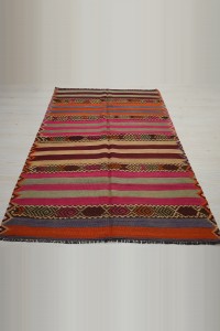 4x7 Minimalist Stripe Kilim Rug. 130,210 - Turkish Kilim Rug  $i