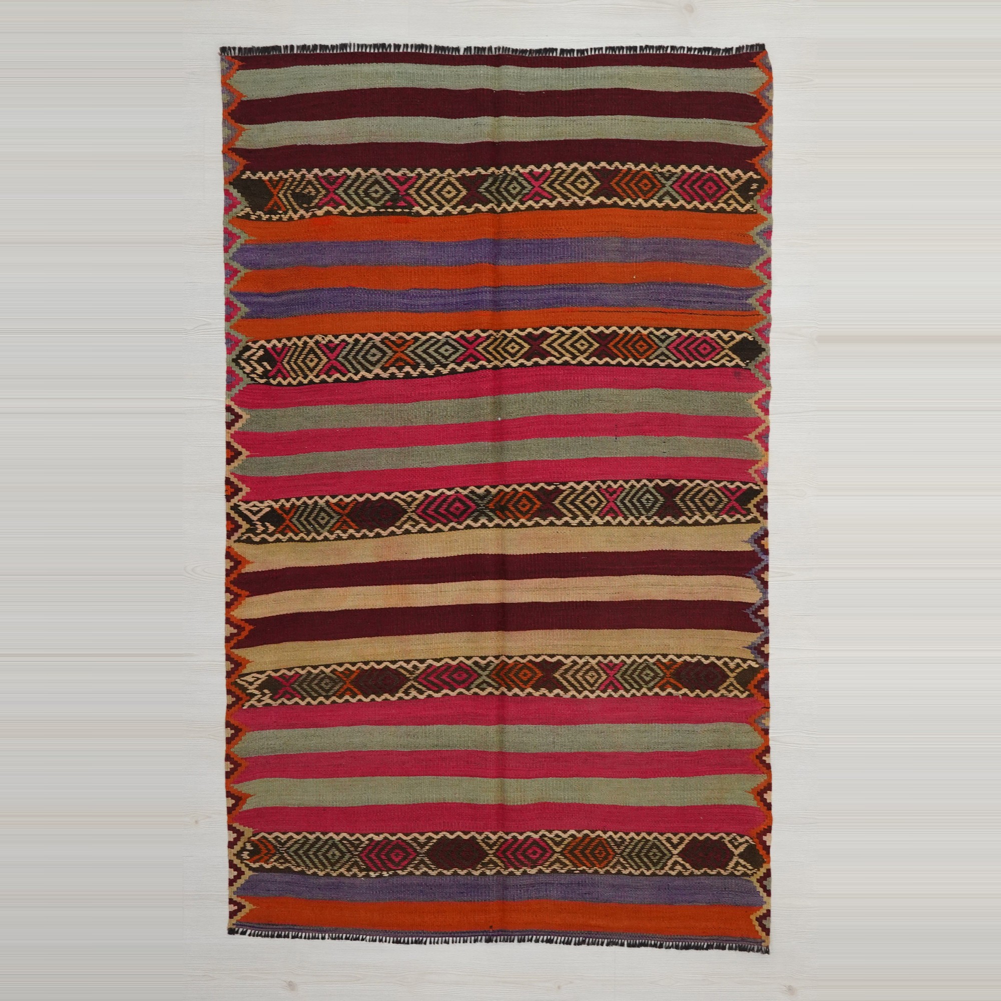 4x7 Minimalist Stripe Kilim Rug. 130,210 - Turkish Kilim Rug