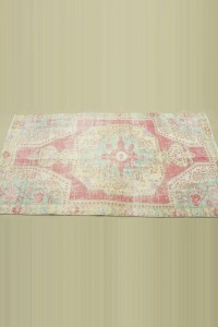 4x7 Vintage Oushak Rug 120,215 - Turkish Carpet Rug $i