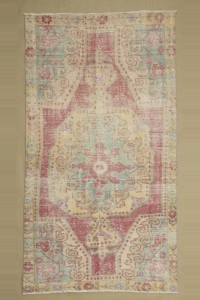 Turkish Carpet Rug 4x7 Vintage Oushak Rug 120,215