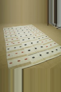 5.5x8.5 Embroidered Modern Hemp Kilim Rug. 165,255 - Turkish Hemp Rug $i