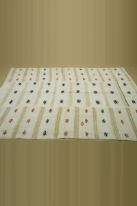 5.5x8.5 Embroidered Modern Hemp Kilim Rug. 165,255 - Turkish Hemp Rug $i