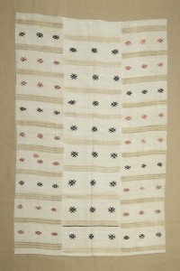 Turkish Hemp Rug 5.5x8.5 Embroidered Modern Hemp Kilim Rug. 165,255