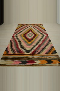 5x10 Finger Pattern Pink Afyon Kilim Rug  154,308 - Turkish Kilim Rug  $i
