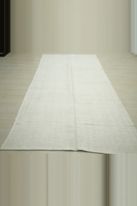 5x10 Plain White Hemp Kilim Rug 154,312 - Turkish Hemp Rug $i