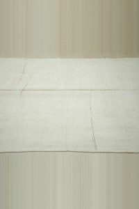 5x10 Plain White Hemp Kilim Rug 154,312 - Turkish Hemp Rug $i