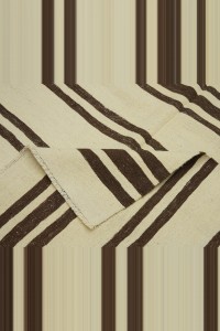 5x11 Brown And Cream Stripe Turkish Kilim Rug 148,338 - Turkish Natural Rug  $i