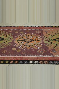 5x11 Colorful Kurdish Kars Kilim Rug 150,332 - Turkish Kilim Rug $i