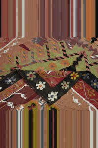 5x11 Colorful Kurdish Kars Kilim Rug 150,332 - Turkish Kilim Rug $i